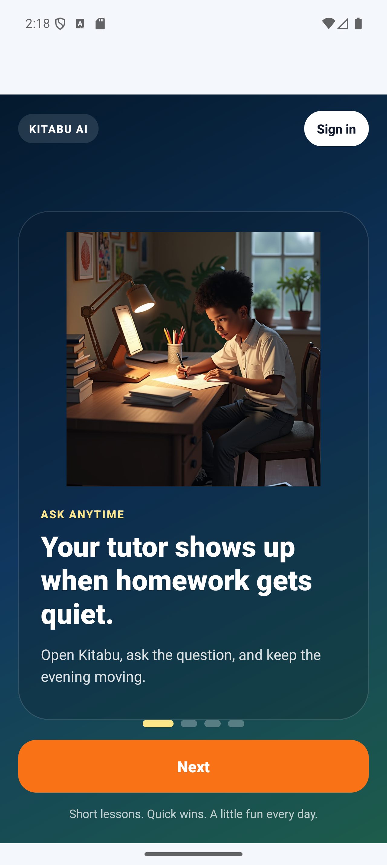 Kitabu AI learner dashboard